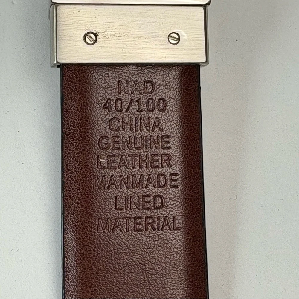 Black Leather Belt with Silver Buckle 40/100 46”